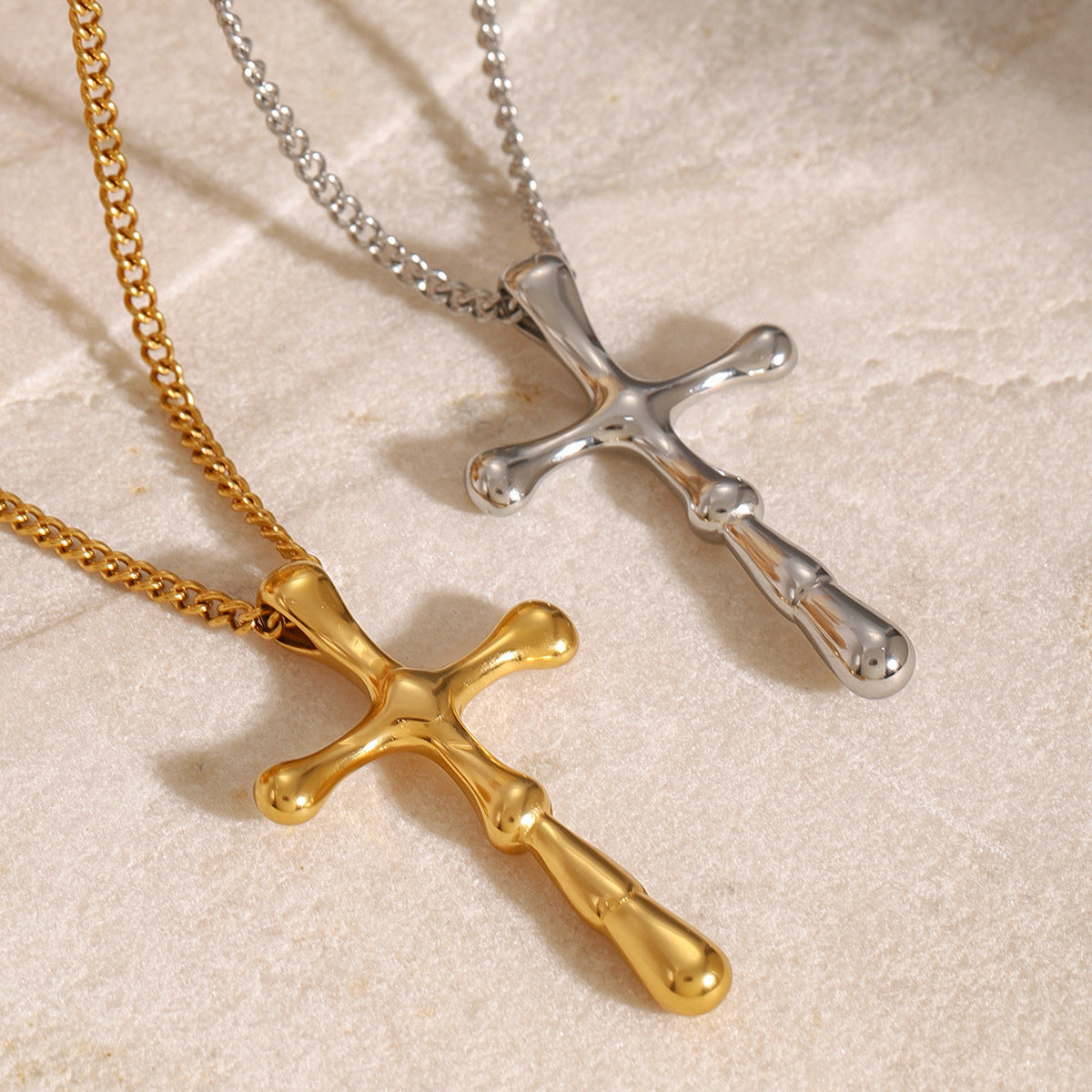 Stainless Steel Cross Shelf Necklace Pendant