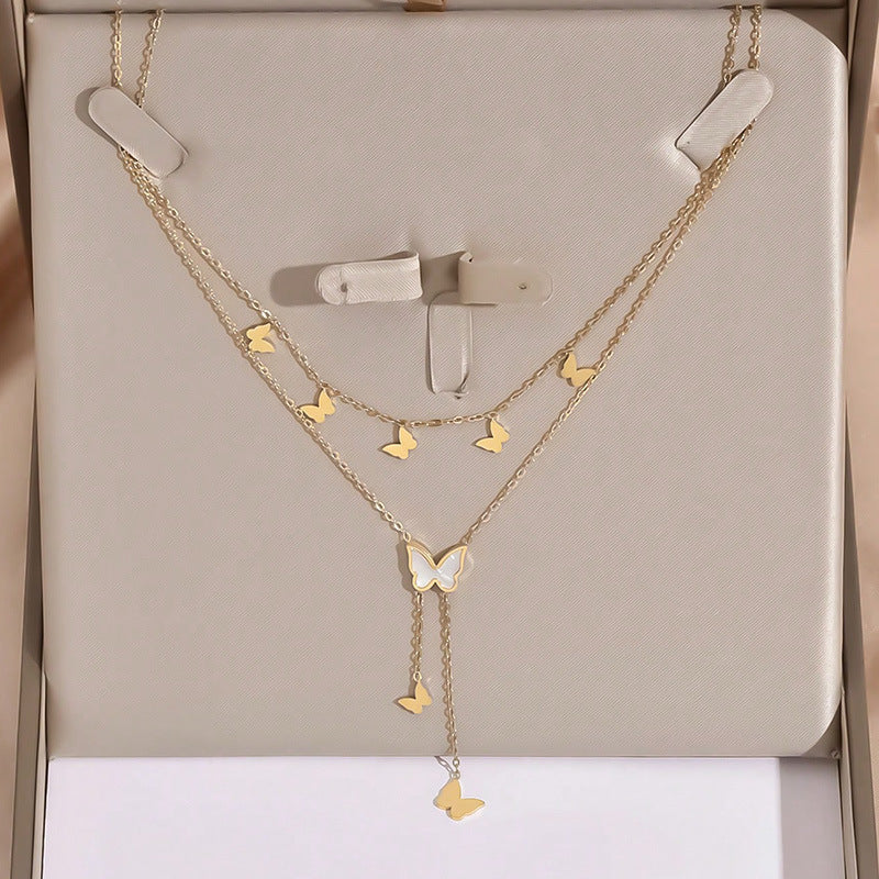 Niche High-grade Ins Necklace Clavicle Chain Butterfly Necklace For Women