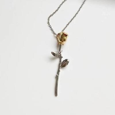 Ornament 925 Sterling Silver Little Prince's Rose Gold Short Necklace